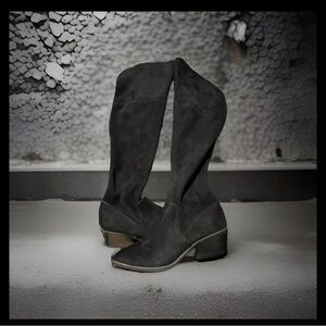 Steve Madden Georgette Boot Black Knee High Boots Womens Size 8.5 Block Heel Zip